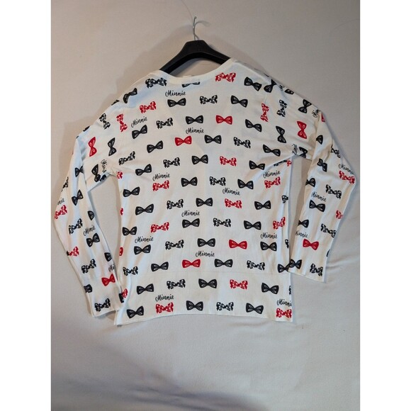 Disney Parks Womens Large Minnie Mouse Bows Button Cardigan Sweater Shirt Mickey - Picture 2 of 7